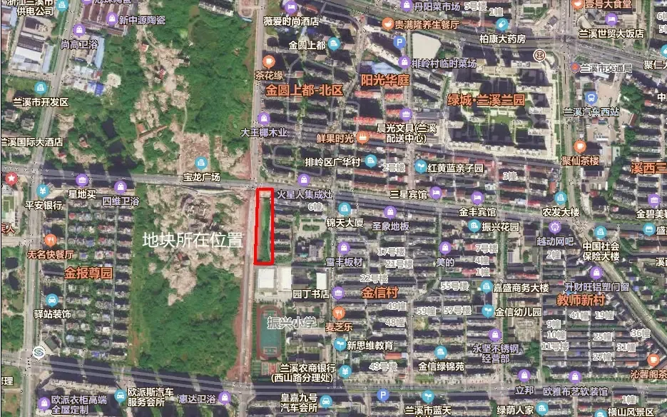 兰溪宝龙广场斜对面小宗地块由个人名义竞得