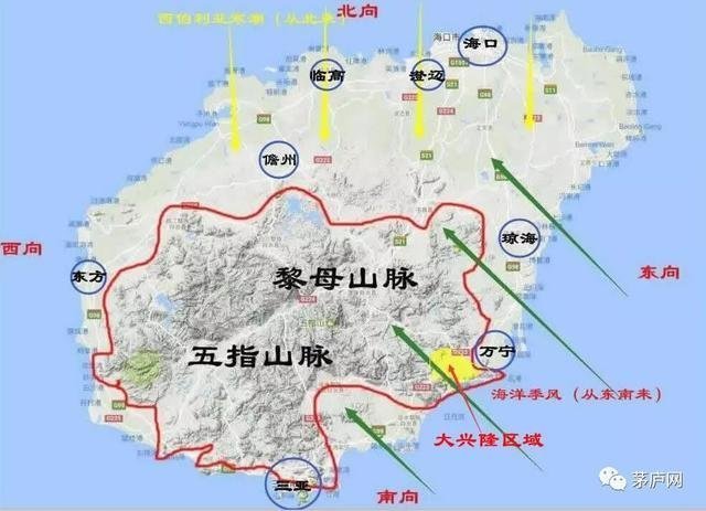 海南山脉河流地形图图片