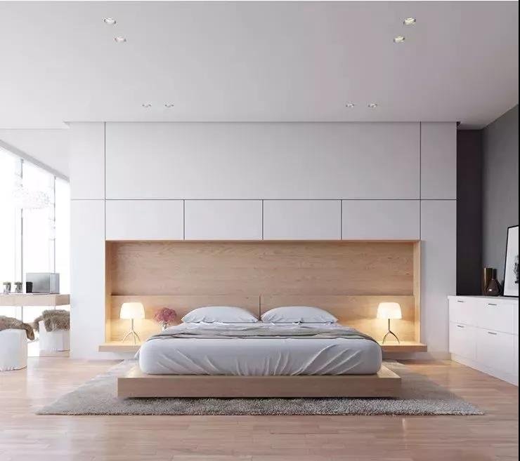 卧室不放床头柜，该怎么设计？看看这些设计吧