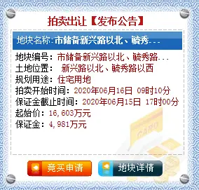 【6月16日许昌市土地拍卖预告】共2宗土地出让，一宗商业丰富，一宗名校环绕！