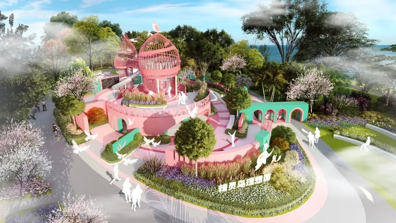 届时,你可以带孩子到万鸟归巢这个"粉红王国"见识候鸟习性,到奇幻花园