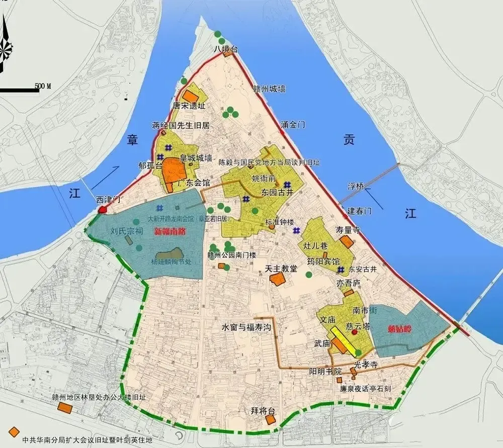 江南宋城项目包括郁孤台,姚衙前,灶儿巷,南市街和慈姑岭等五个历史