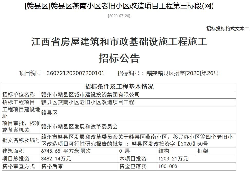 赣县区燕南小区老旧小区改造项目工程即将动工