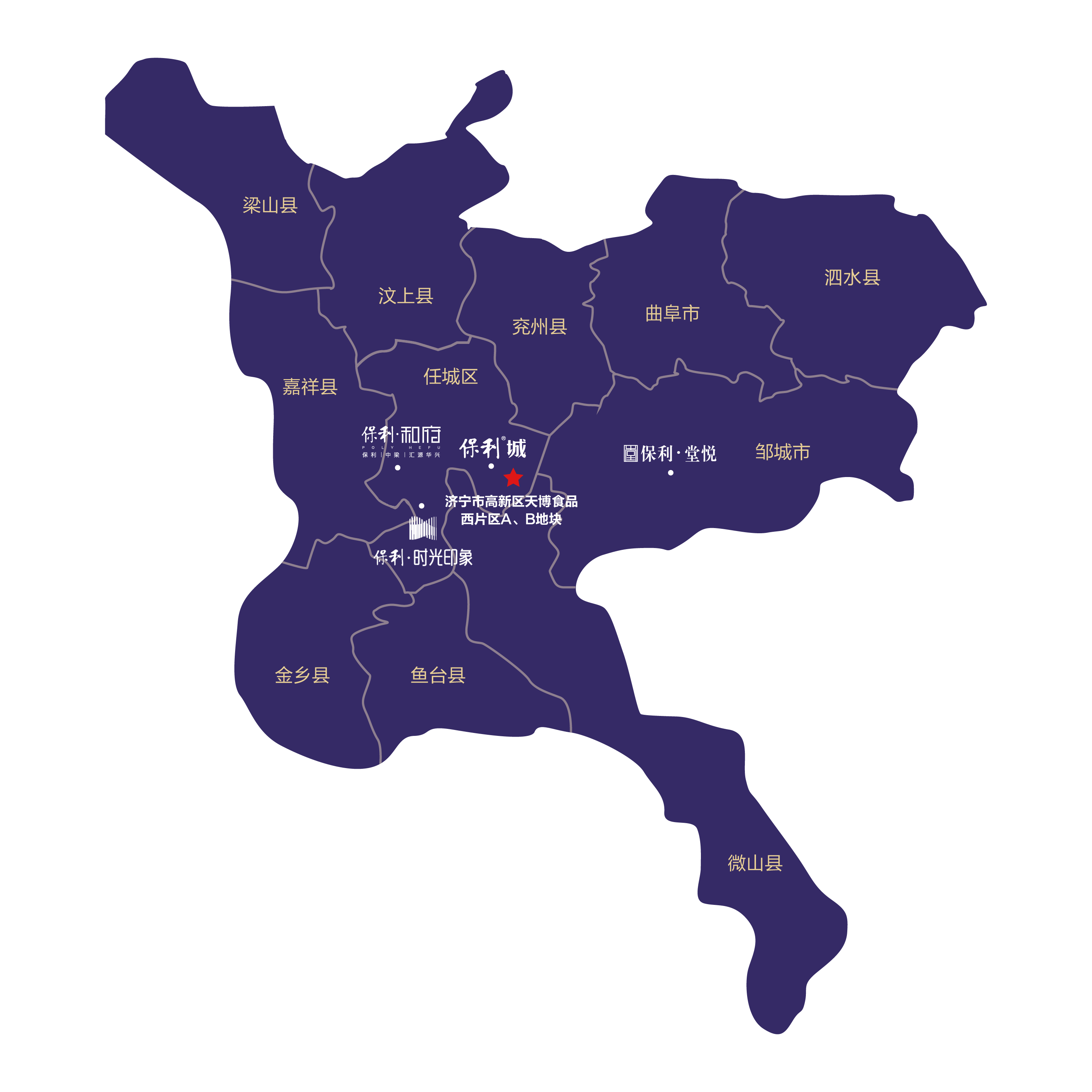 济宁市地图板块图片