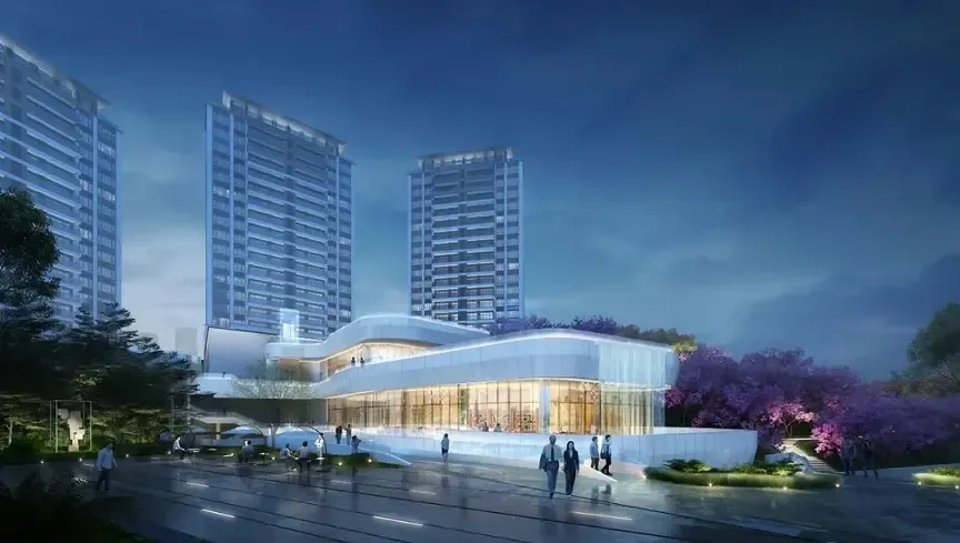 城市山居美的·樾山府地处蓬江行政办公中心地王广场,五邑商业中心