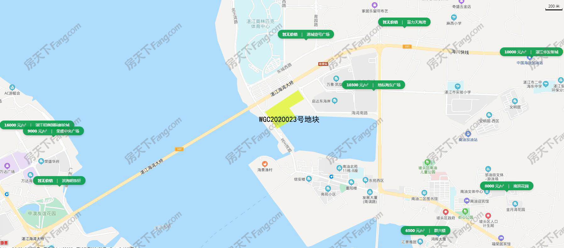 湛江坡头区龙王湾路以东超11万平米商住用地出让 需建设四星级以上酒店