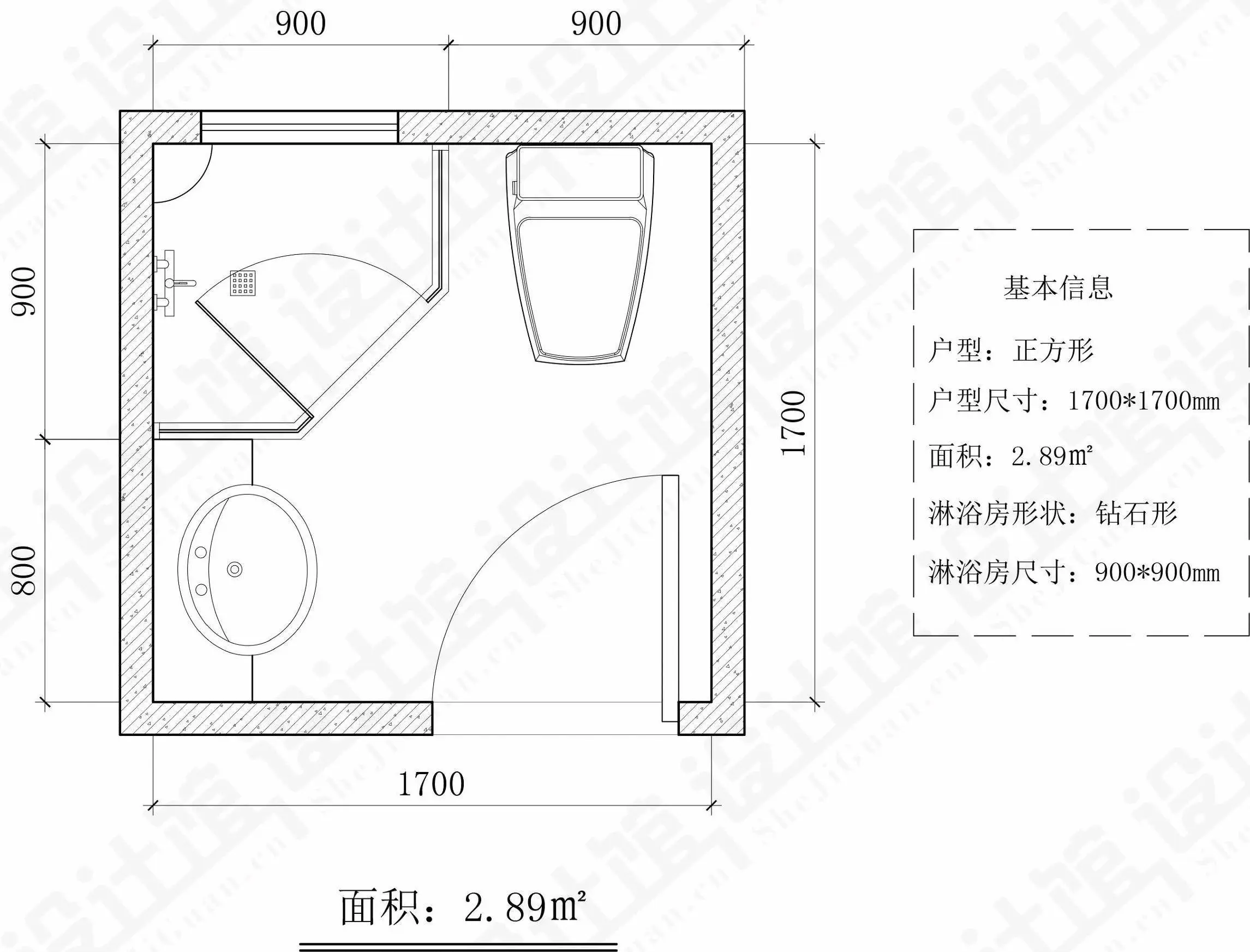 不规则卫生间设计方案图片