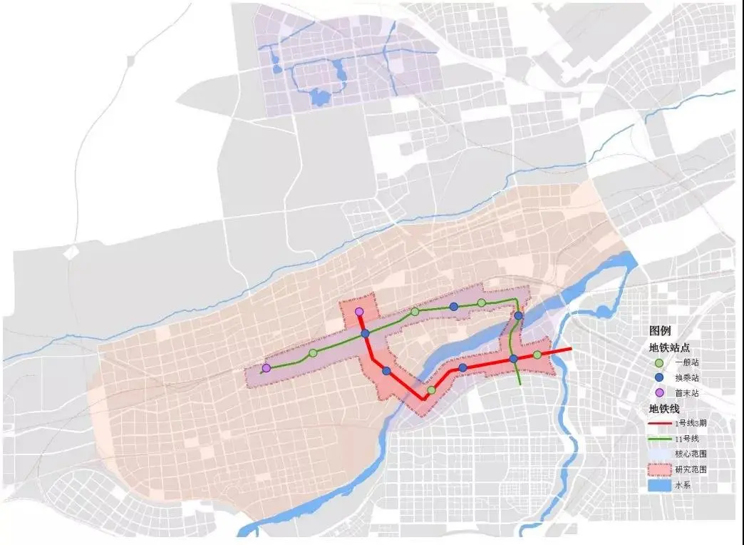 以地鐵1號線和11號線建設為契機,將規劃區定位為咸陽承東啟西,南北