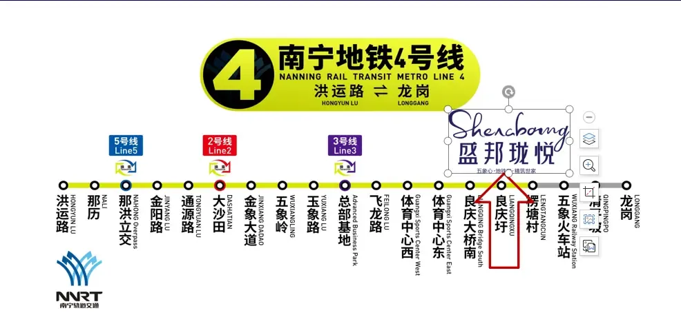 盛邦珑悦的交通无疑是加分项,项目距地铁4号线(在建)良庆圩站约400米.