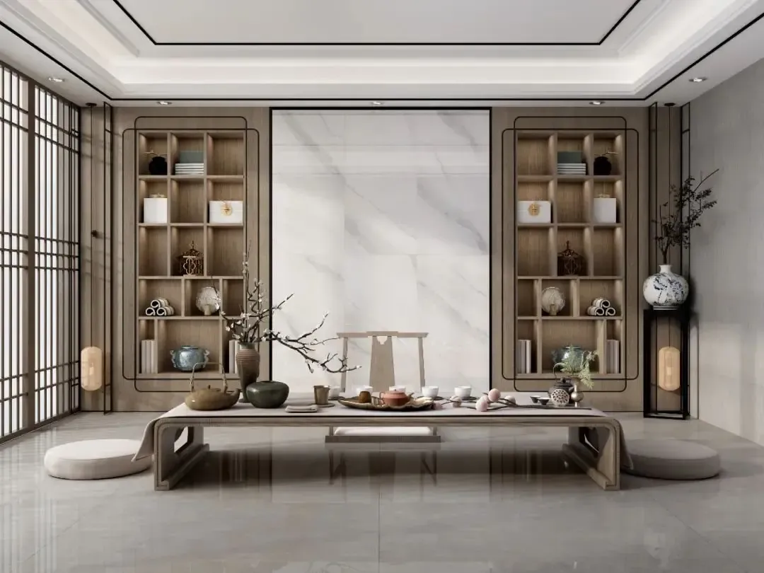 新品应用 | 禅意和雅的新中式茶室背景墙,让人不得不爱!