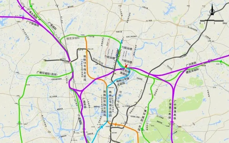 新增規劃引入廣州地鐵22號線和18號線