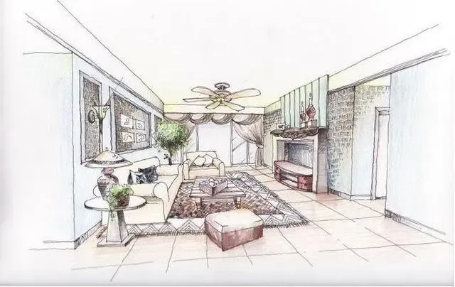 155㎡美式乡村婚房完工,媳妇亲自手绘设计,前后对比太美了