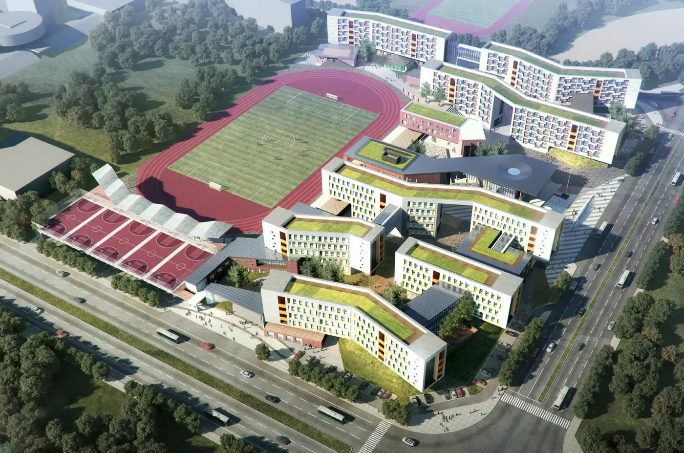 来了保定市竞秀区九年一贯制学校项目施工实景图