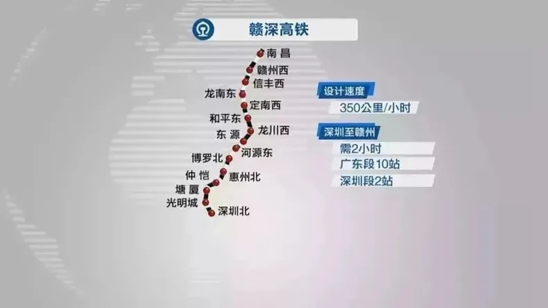 赣深高铁计划2021年底通车！赣州至深圳只要2！