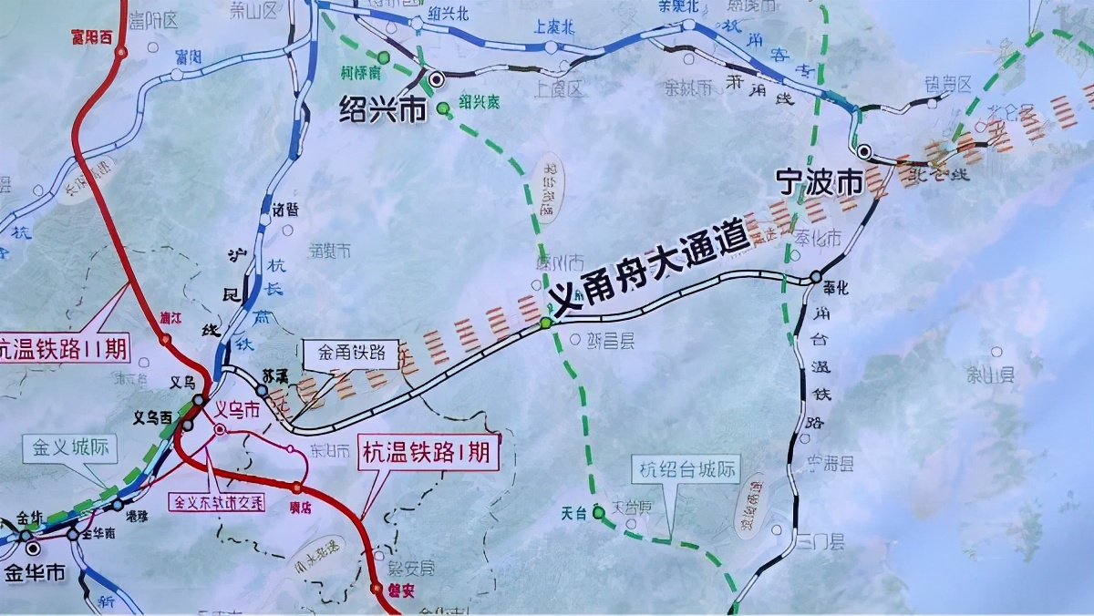 义甬舟铁路高清规划图图片