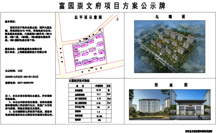 【批前公示】富园崇文府项目方案公示