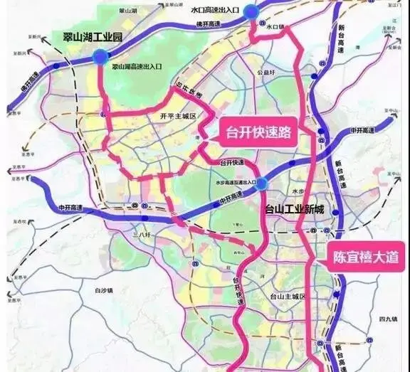 开平市北环公路走向图片