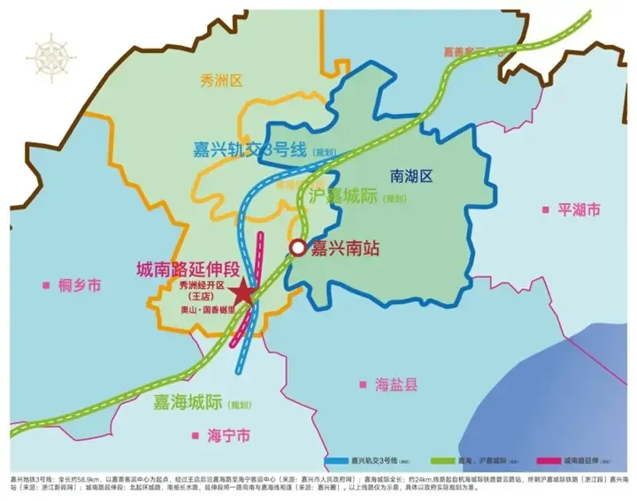 航空之外,秀洲经开区(王店)板块内多维交通纵横,嘉海城际(规划)及嘉兴