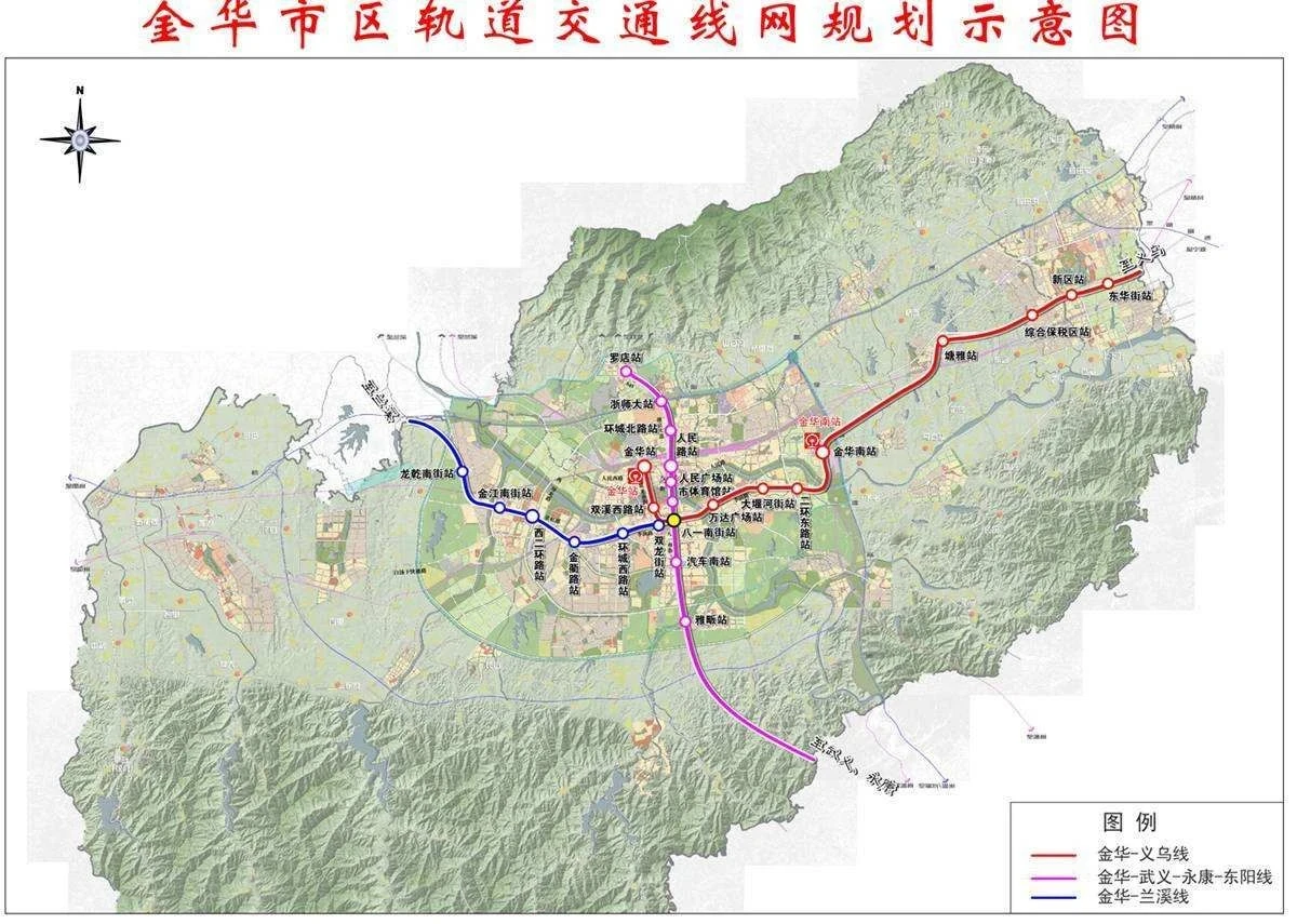 金义轻轨(预计年底通车)串联金华