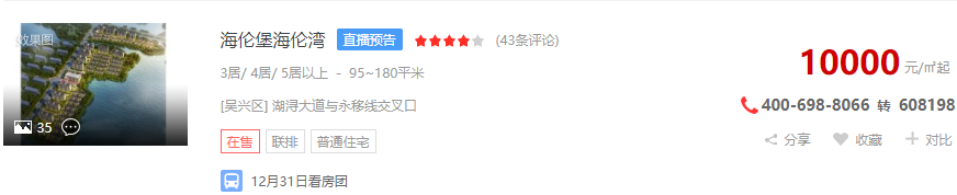 湖州土拍！溢价43.4%！楼面价8312元/㎡，西南新城宅地5.45亿成交！