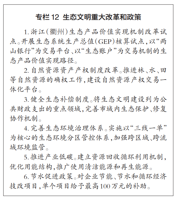 衢州市国民经济和社会发展第十四个五年规划和二〇三五年远景目标纲要