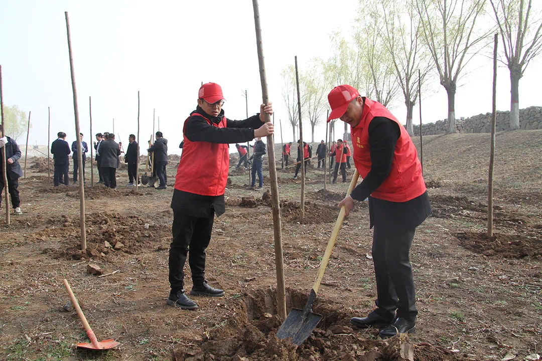 华信集团3.12植树节积极参与白堽乡政府组织的全民植树造林活