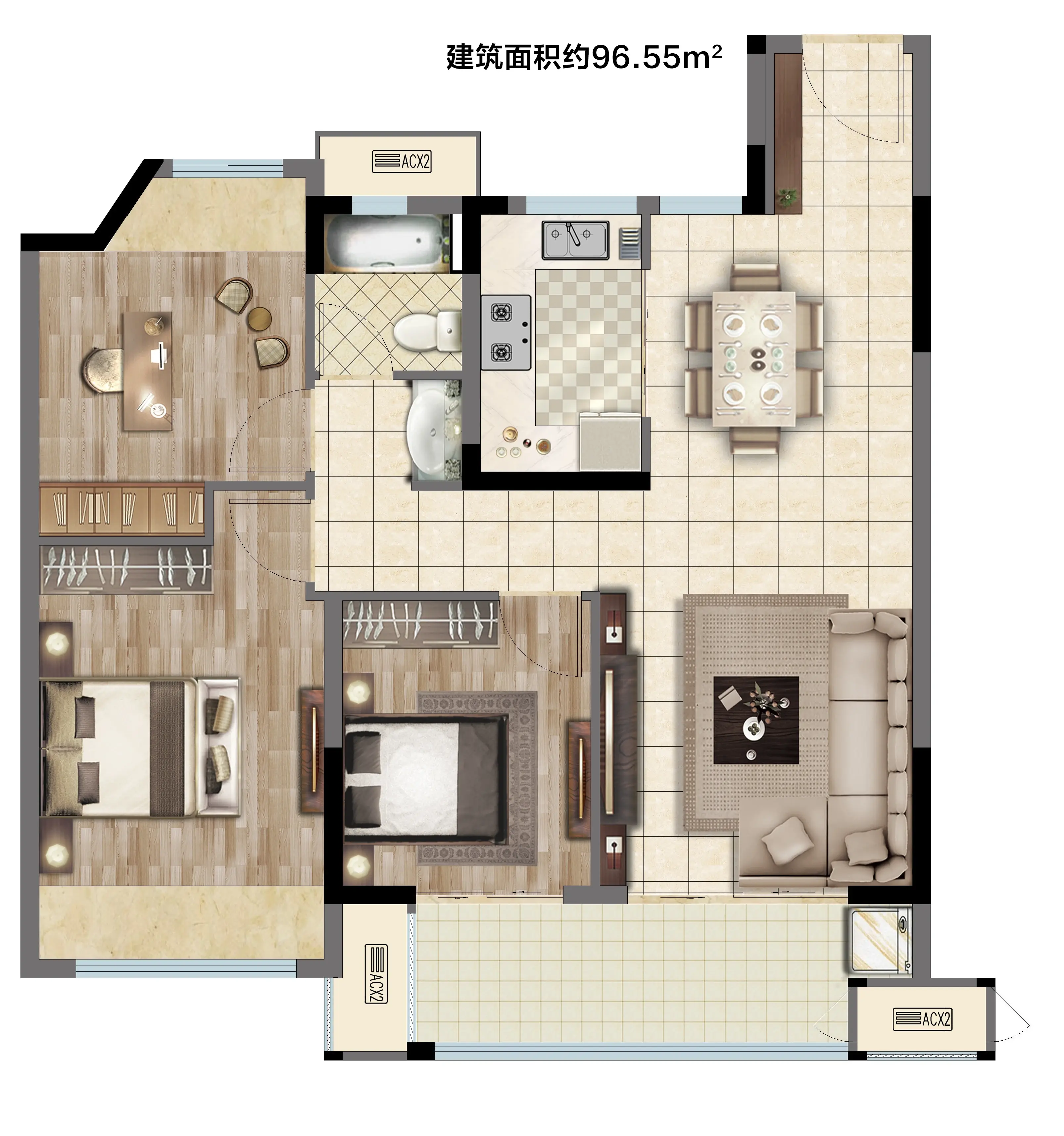 刺激张家港一批纯新盘户型曝光75平起步三房户型大锅炖