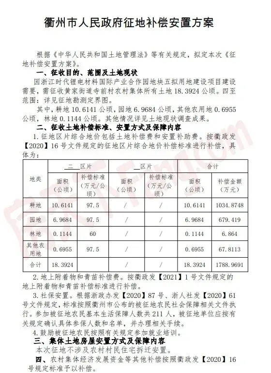 柯城区黄家街道，一批征地补偿安置公告发布（含勘测定界图、安置方案）