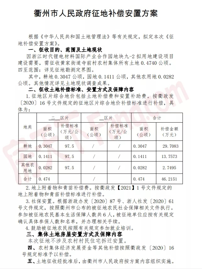 柯城区黄家街道，一批征地补偿安置公告发布（含勘测定界图、安置方案）