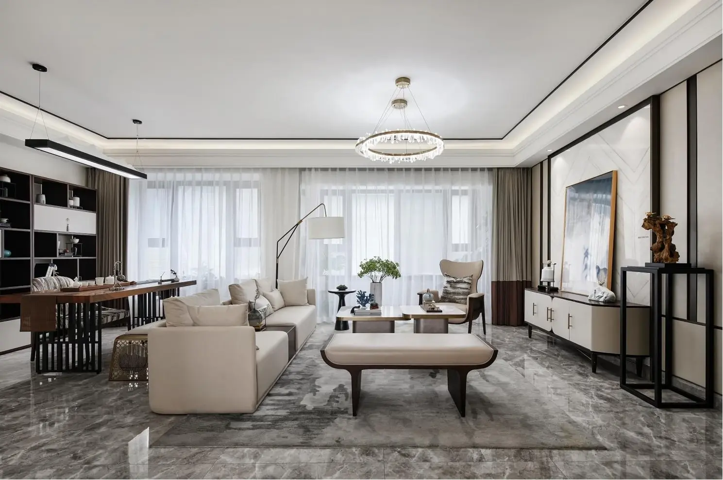 在越来越注重个人时间的都市生活中,客厅是全家人多场景互动的中心区.