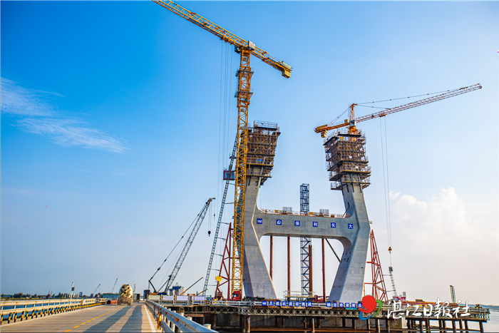 南三岛大桥目前施工顺利 有望2022年6月合龙