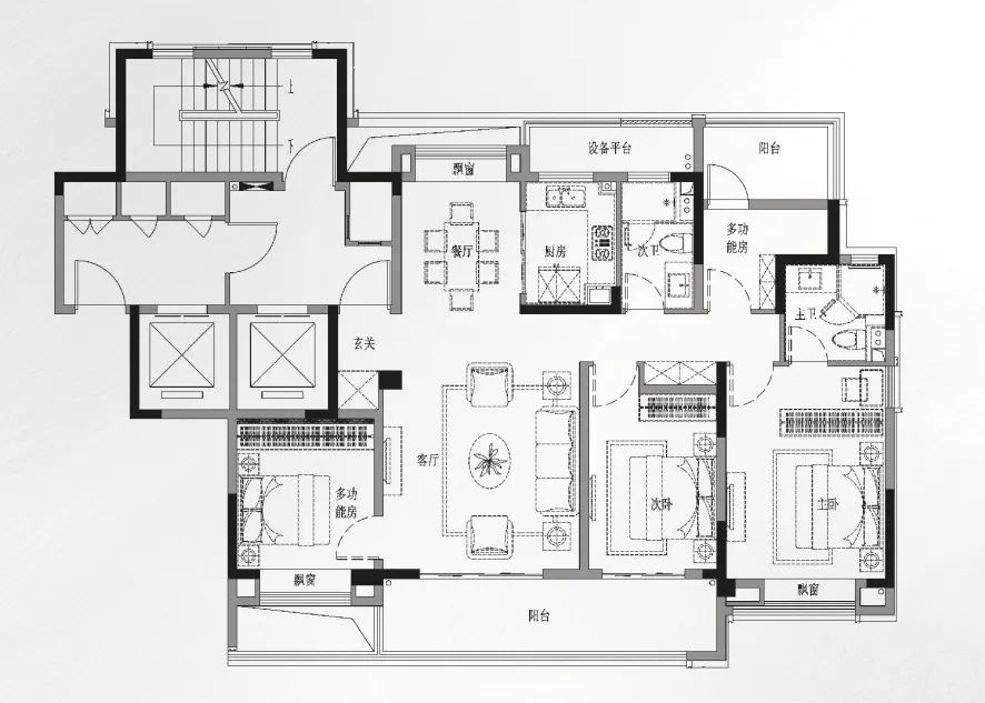 泰州绿城桂语听澜轩建面约143㎡户型鉴赏