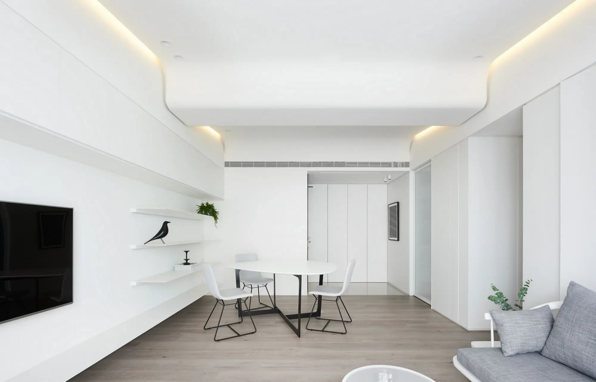 成都160平极简风设计,简洁,干净,给人一种心旷神怡的舒适感