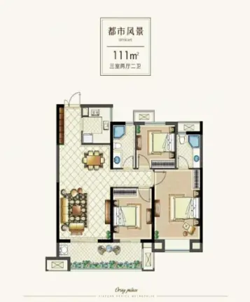 泰兴佳源威尼斯城奥赛宫建面约111平户型鉴赏