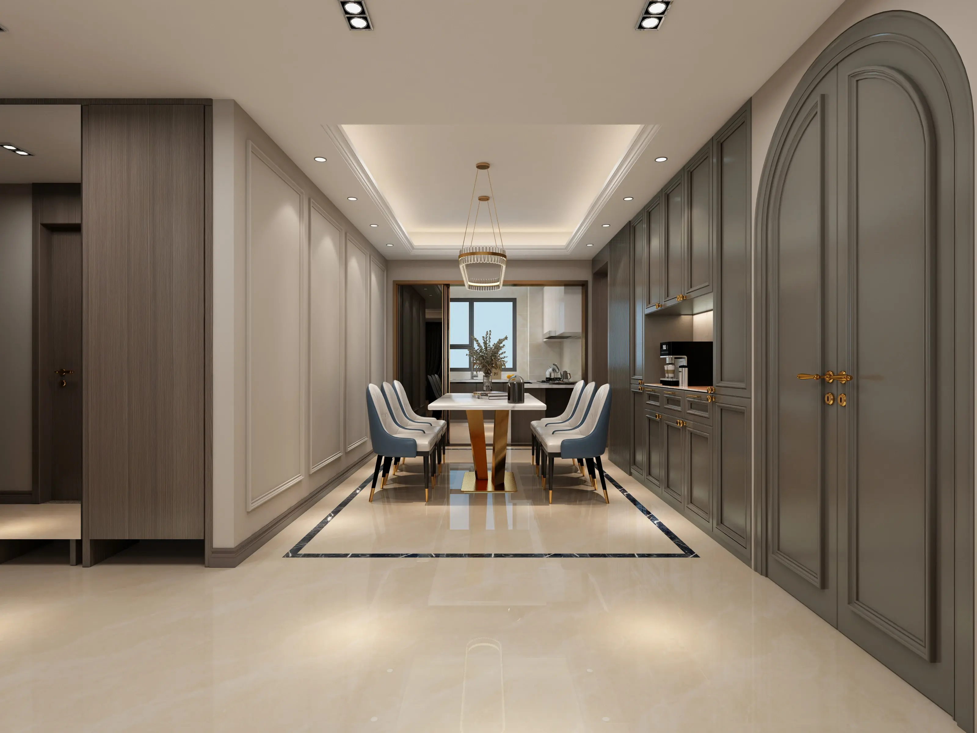 162㎡美式轻奢原木色搭配形成别样的风格质感