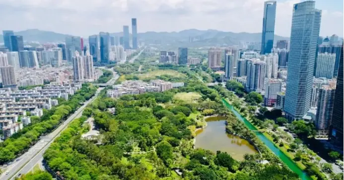 東南側,則可以看到深圳河,以及河對岸的香港米埔溼地公園,未來還將