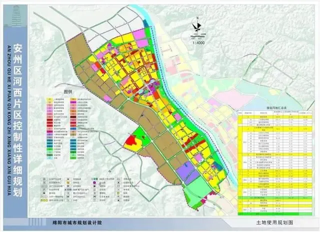 2019年《绵阳市安州区河西片区控制性详细规划》出炉,东至安昌河,西至