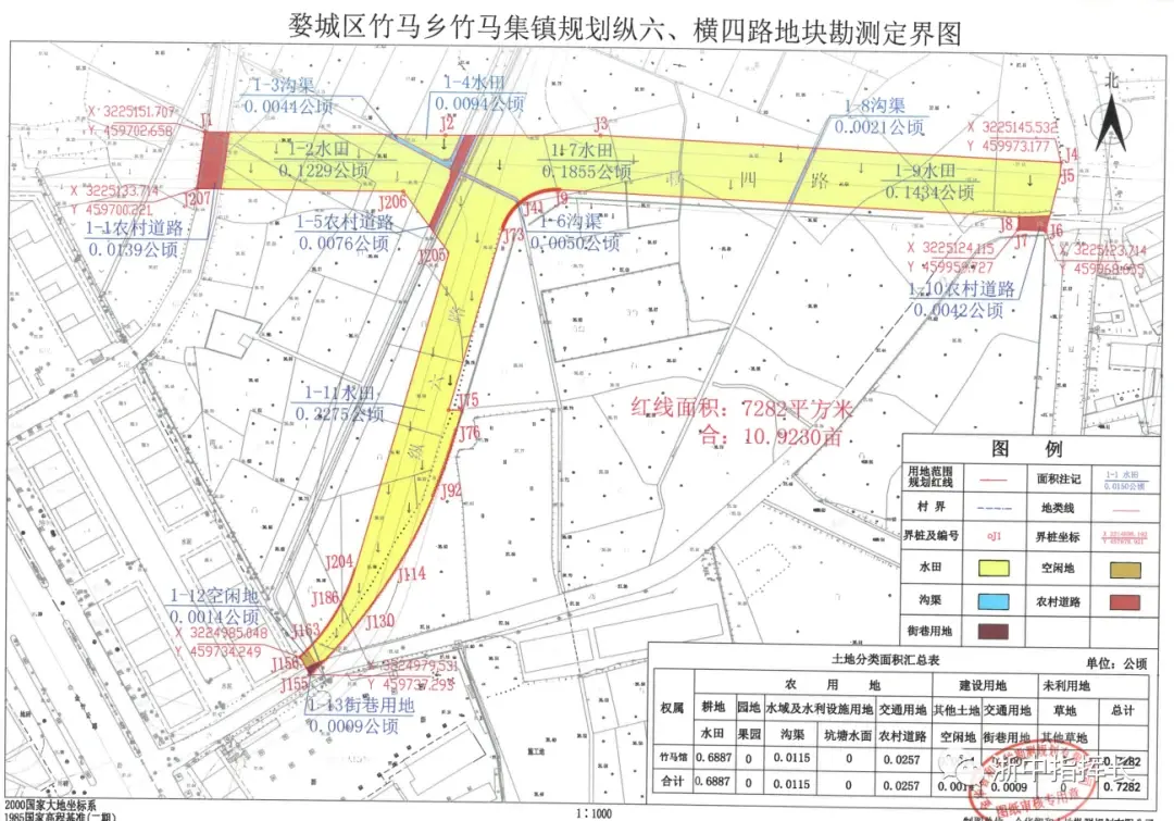 因婺城区竹马乡竹马集镇规划纵六,横四路地块建设需要,拟征收婺城区