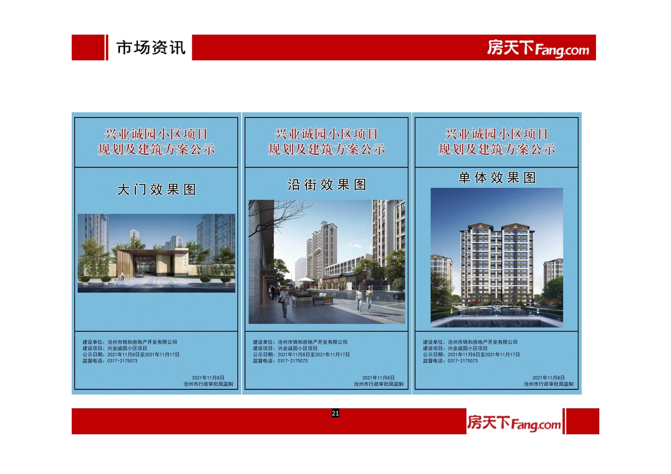 2021年11月沧州房地产市场报告