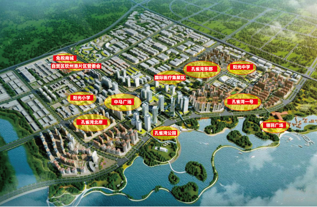 钦州港新城区鸟瞰图图片