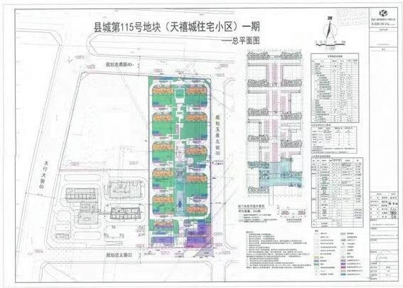 天禧城住宅小区一期项目规划平面图调整变更