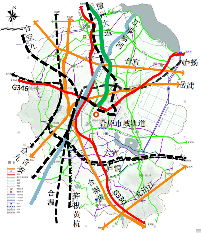 合温高铁,六宣城际,庐枞黄杭城际,合庐市域轨道等8条铁路,合安高速,合