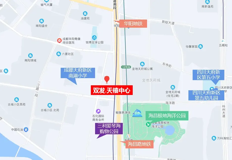 天禧中心)麦迪逊广场地处天府新区华阳片区,位于天府大道和南湖路的