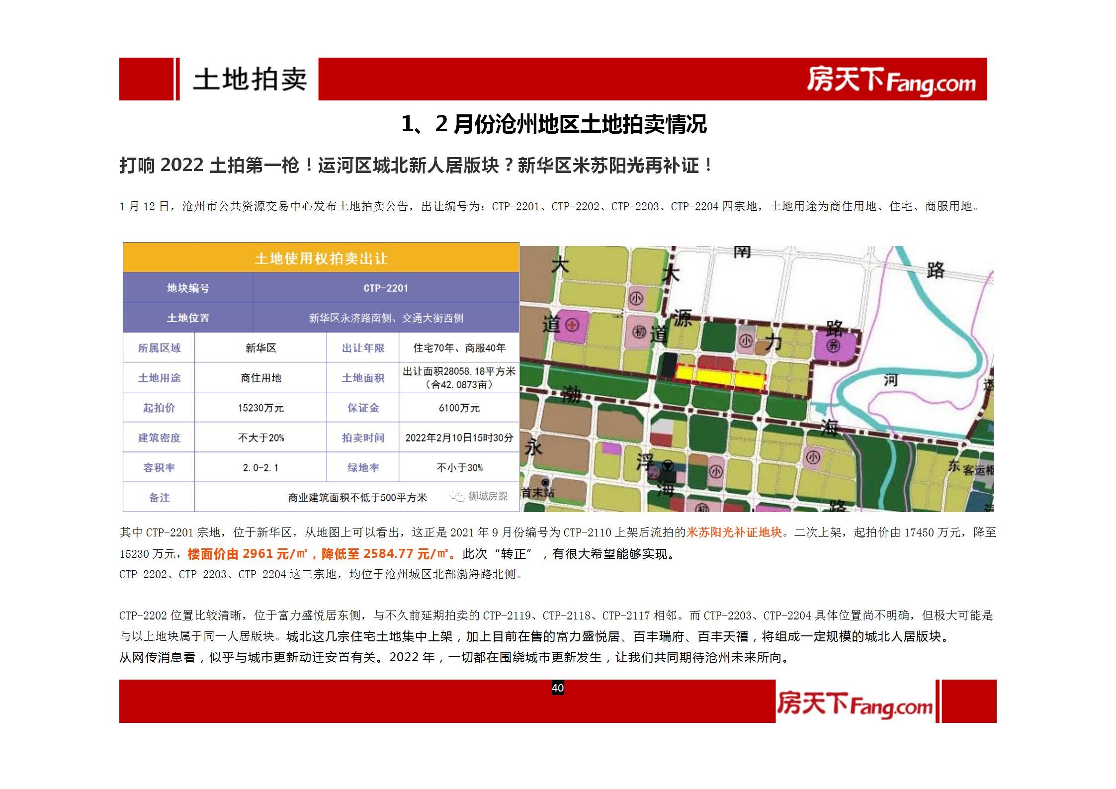 2022年1月、2月沧州房地产市场报告