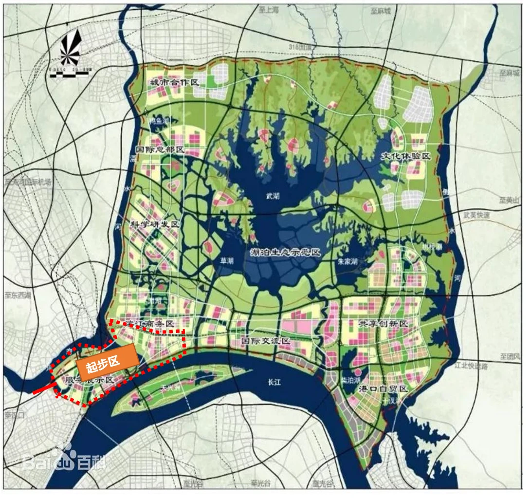 长江新城起步区意向规划曝光 距离江岸金桥仅2km-武汉新房网-房天下