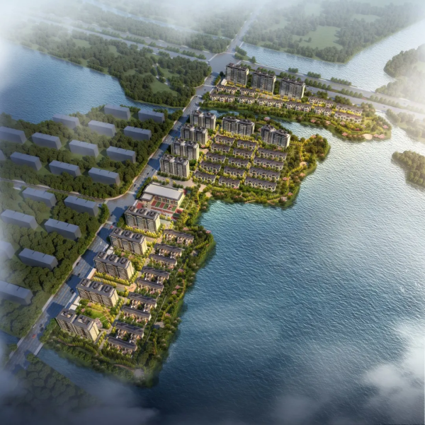 海伦堡海伦湾城东板块优越发展潜力，三面环湖，一线湖景