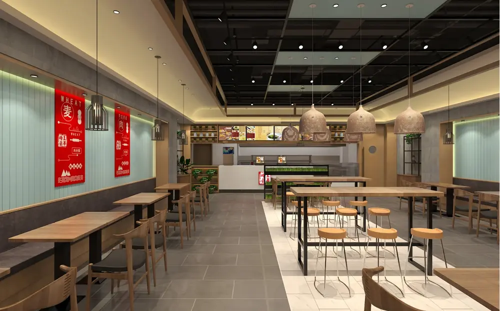西安王华峰肉夹馍快餐店装修设计效果图