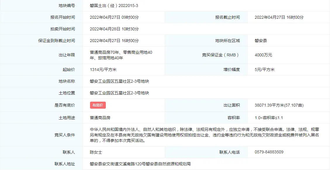 共249亩！磐安工业园区五星社区3宗宅地即将挂牌