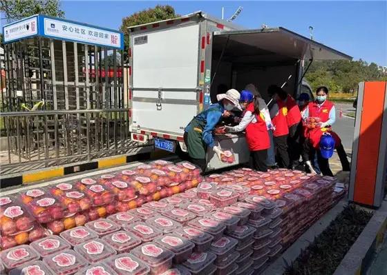 碧桂园阳江区域携手凤凰湾为钻石湾居家隔离业主派发水果礼盒！