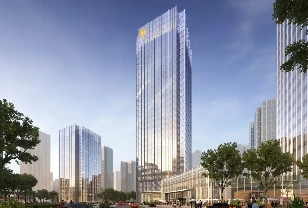 意境效果图华润银行总部,从择址落位,蝶变区域再到布局设计,外观颜色